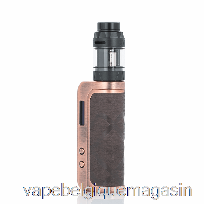 Vape Jetable Augvape Foxy One 120w Starter Kit Cuivre Bois Motif Cuir